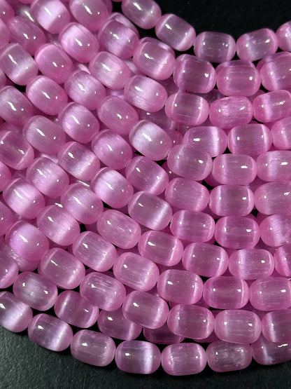 Natural Pink Selenite Gemstone Bead 12x8mm Tube Shape Bead, Beautiful Pink Color Selenite Gemstone Beads, Great Quality Full Strand 15.5"