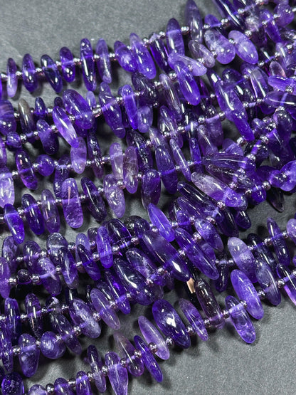 Natural Amethyst Gemstone Bead Freeform Stick Shape Beads, Gorgeous Natural Purple Color Amethyst Gemstone Beads, Full Strand 15.5"