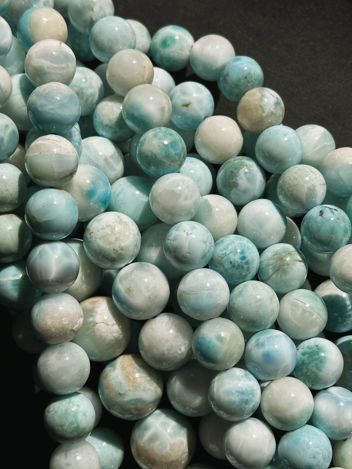 AA+ Natural Larimar Gemstone Round Bead 5mm 6mm 8mm 10mm 12mm Round Bead Beautiful 100% Natural Blue Larimar Bead Larimar Beads