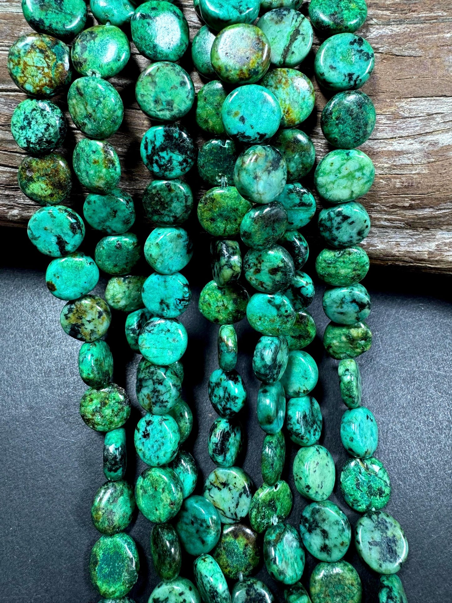 AAA Natural Africa turquoise gemstone bead. 14mm coin shape Africa turquoise beads . beautiful Natural color .full strand 15.5”