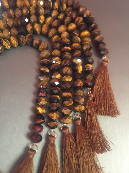 AAA tiger eye bead . Natural gemstone beads . 5x8mm Rondelle tiger eye bead . Faceted tiger eye bead . Beautiful natural color . 7.5” strand