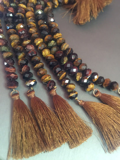 AAA tiger eye bead . Natural gemstone beads . 5x8mm Rondelle tiger eye bead . Faceted tiger eye bead . Beautiful natural color . 7.5” strand