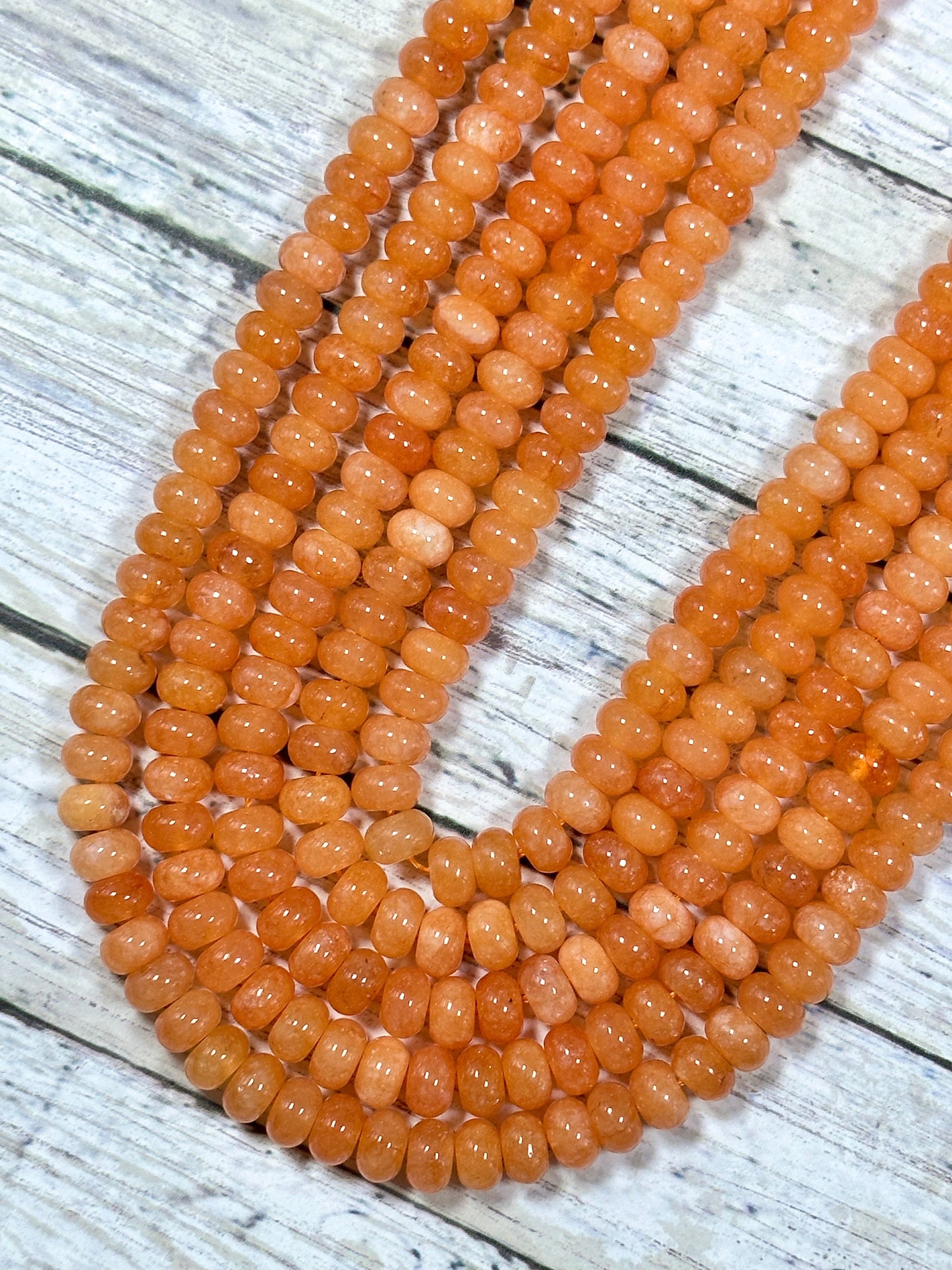 NATURAL Orange Jade Gemstone Bead 8x5mm Rondelle Shape Bead, Beautiful Orange Color Jade Gemstone Bead, Great Quality Bead Full Strand 15.5"