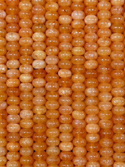 NATURAL Orange Jade Gemstone Bead 8x5mm Rondelle Shape Bead, Beautiful Orange Color Jade Gemstone Bead, Great Quality Bead Full Strand 15.5"