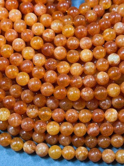 Natural Orange Jade Gemstone Bead 6mm 8mm Round Beads, Beautiful Orange Color Jade Gemstone Beads, Great Quality Jade Bead Full Strand 15.5"