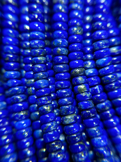 Natural Lapis Lazuli Gemstone Bead Smooth 4x2mm Rondelle Shape Beads, Gorgeous Natural Royal Blue Color Lapis Beads, Excellent Quality 15.5"