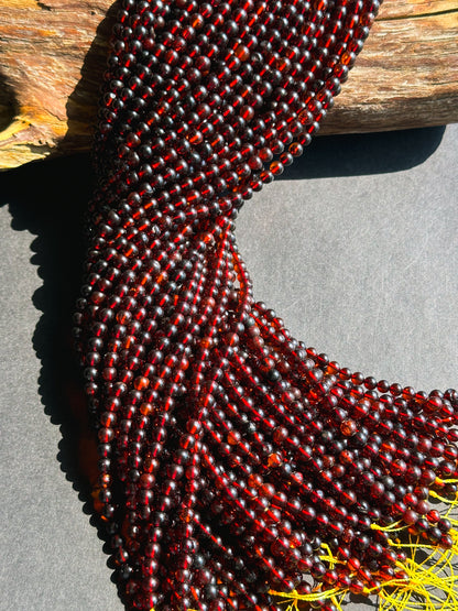 Natural Baltic Gold Gemstone Bead 5mm Round Beads, Beautiful Natural Dark Red Brown Color Baltic Gold Bead Great Quality Full Strand 15.5"