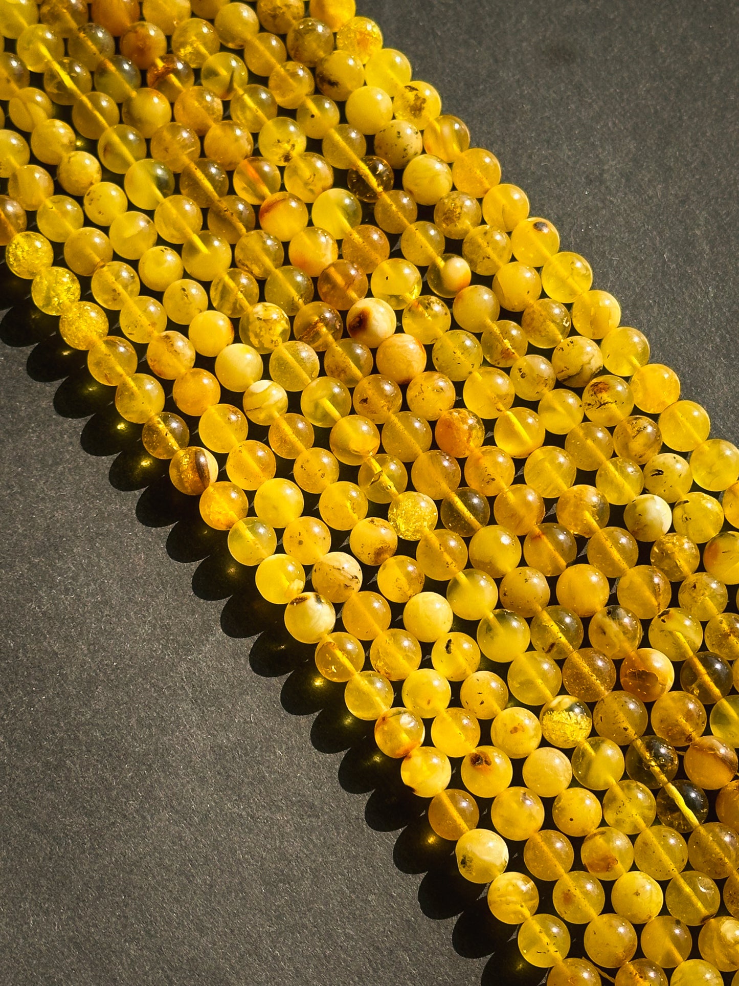 Natural Amber Baltic Gold Gemstone Bead 7-8mm Round Beads, Beautiful Natural Golden Yellow Color Baltic Gold Amber Gemstone Beads Full Strand 15.5"