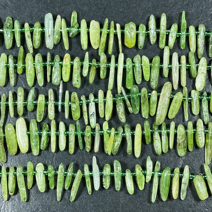 Natural Green Kyanite Gemstone Bead Graduated Stick Shape, Gorgeous Natural Green Color Kyanite Gemstone Bead Great Quality Full Strand 15.5"