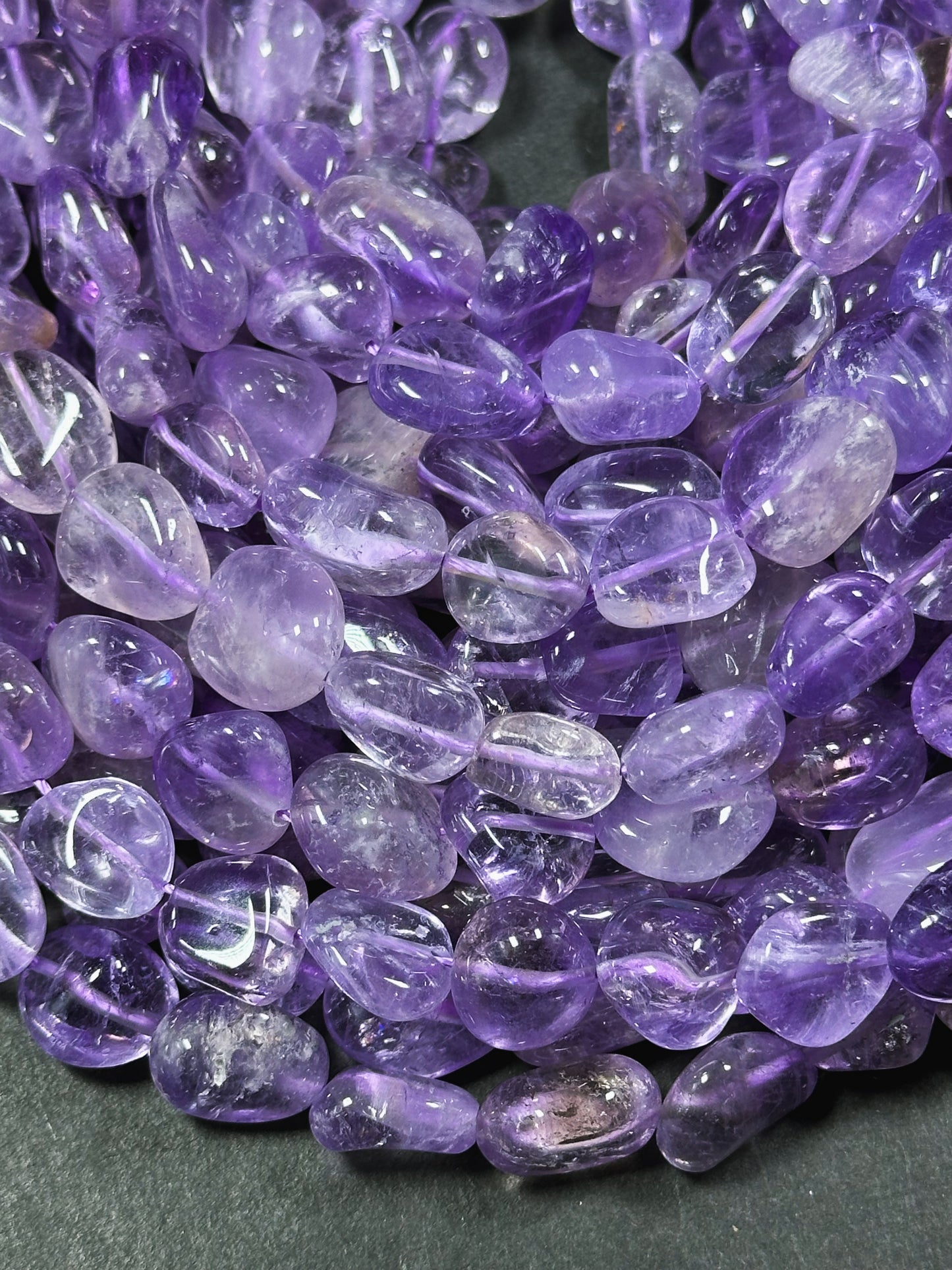 Natural Amethyst Gemstone Beads Freeform Pebble Shape Beads, Beautiful Natural Clear Purple Color Amethyst Gemstone Beads Full Strand 15.5"