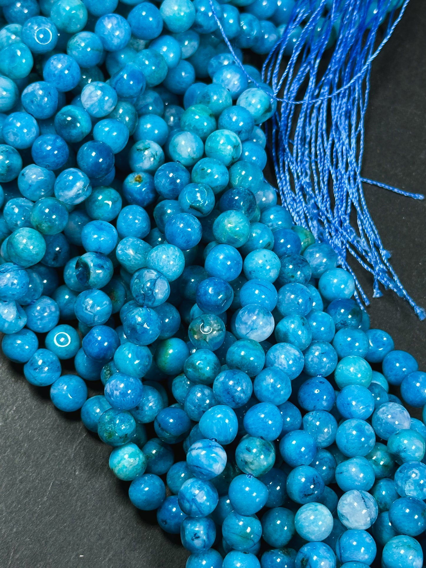 Natural Apatite Quartz Gemstone Bead 8mm Freeform Round Beads, Beautiful Sky Blue Color Apatite Quartz Gemstone Beads, Full Strand 15.5"