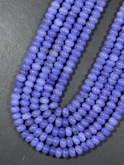 NATURAL Jade Gemstone Bead 8x5mm Rondelle Shape Beads, Beautiful Dark Periwinkle Color Jade Gemstone Beads, Great Quality Full Strand 15.5"