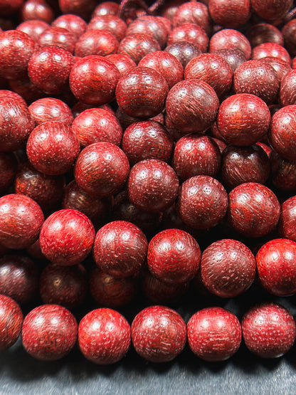 Natural Red Sandalwood Beads 6mm 8mm 10mm Round Beads, Natural Mahogany Red Aromatic Wood Meditation Prayer Mala Beads Full Strand 15.5"