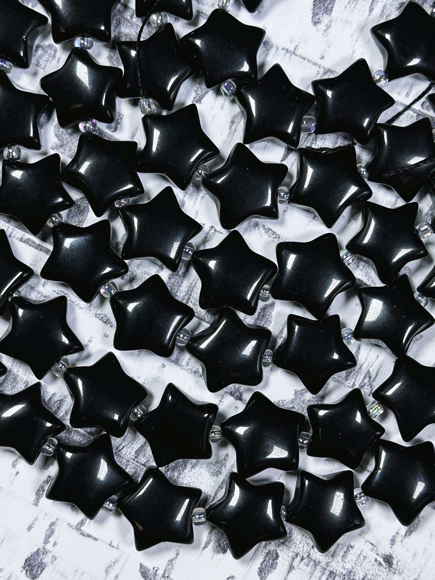 Natural Black Onyx Gemstone Bead 15mm Star Shape Bead, Natural Black Color Black Onyx Gemstone Beads, Excellent Quality Full Strand 15.5"