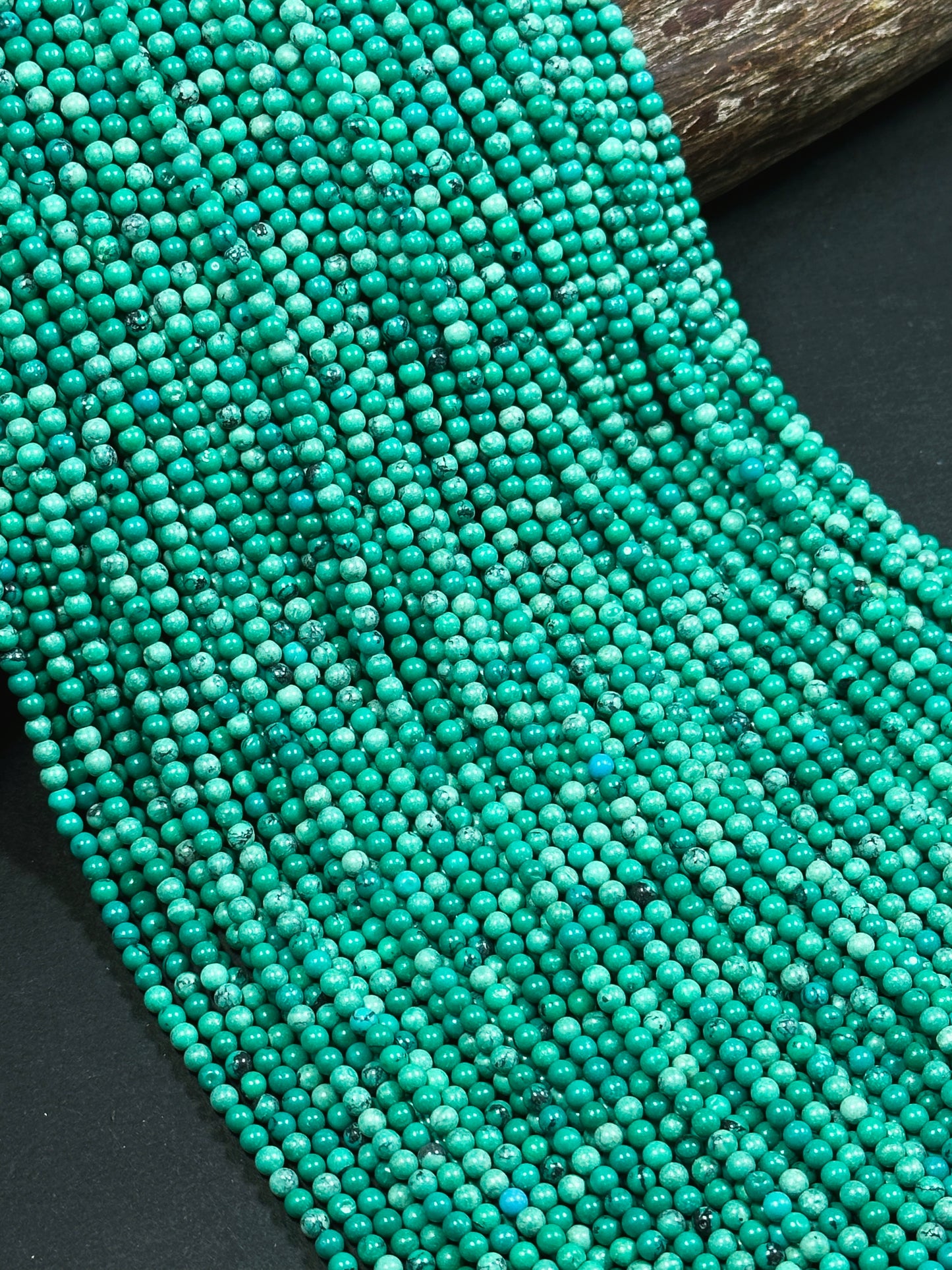 AAA Natural Turquoise Gemstone Bead 3mm Round Beads, Beautiful Green Blue Color Turquoise Gemstone Beads Excellent Quality Full Strand 15.5"