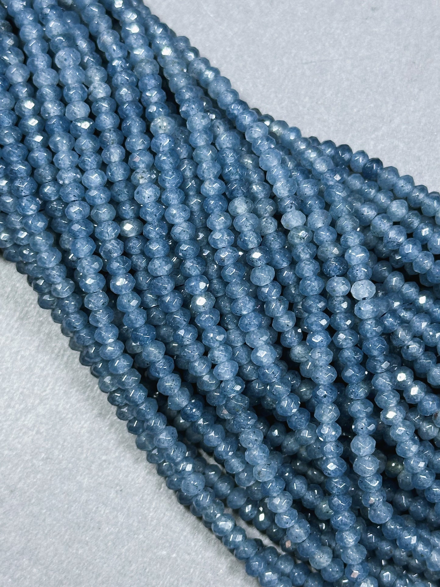 AAA Natural Sapphire Gemstone Bead Faceted 4x3mm Rondelle Shape, Beautiful Natural Blue Color Sapphire Beads, Excellent Quality 15.5" Strand