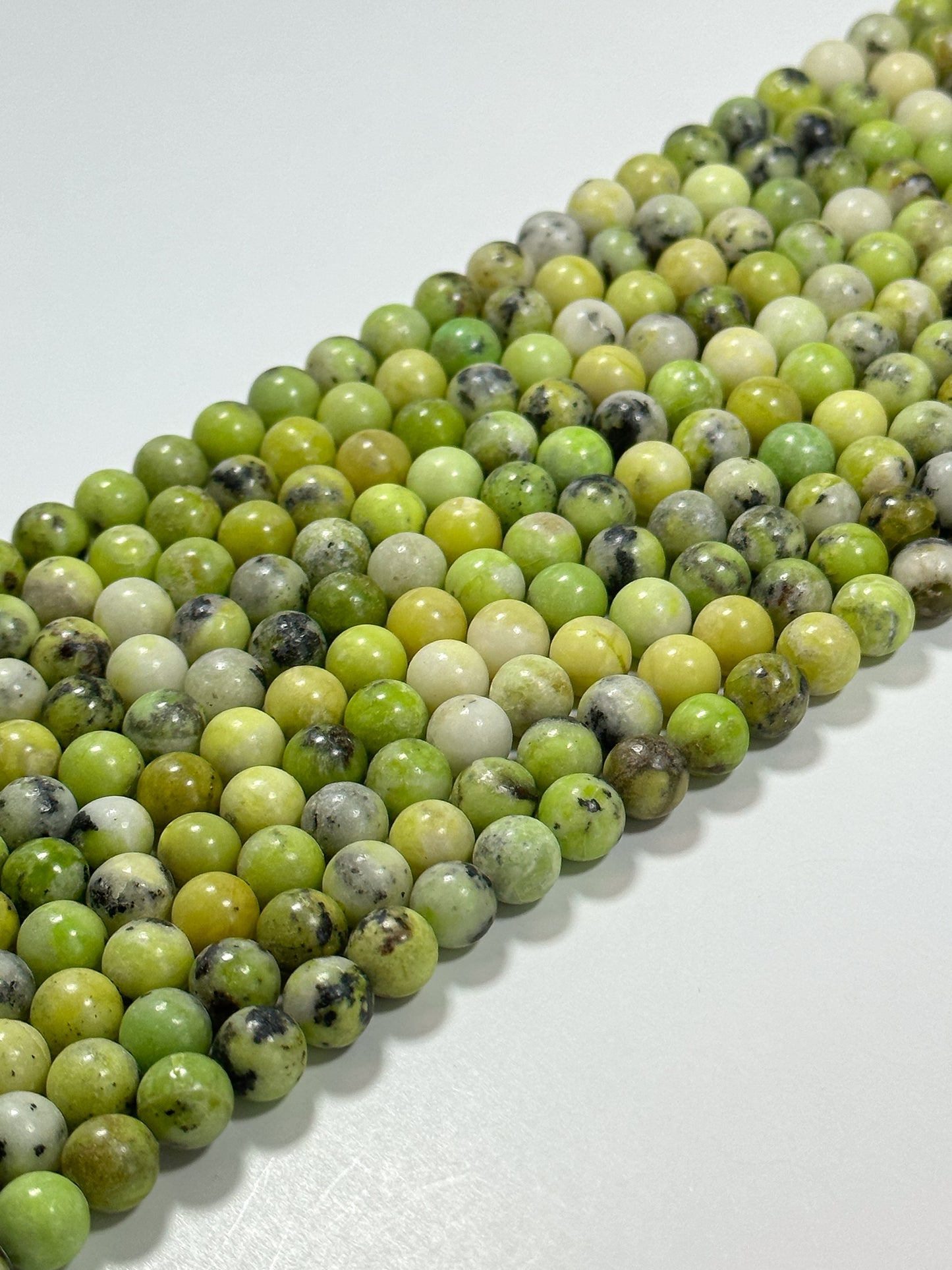 NATURAL Green Grass Turquoise Gemstone Bead 8mm Round Beads, Gorgeous Green-Yellow Color Turquoise Gemstone Full Strand 15.5"