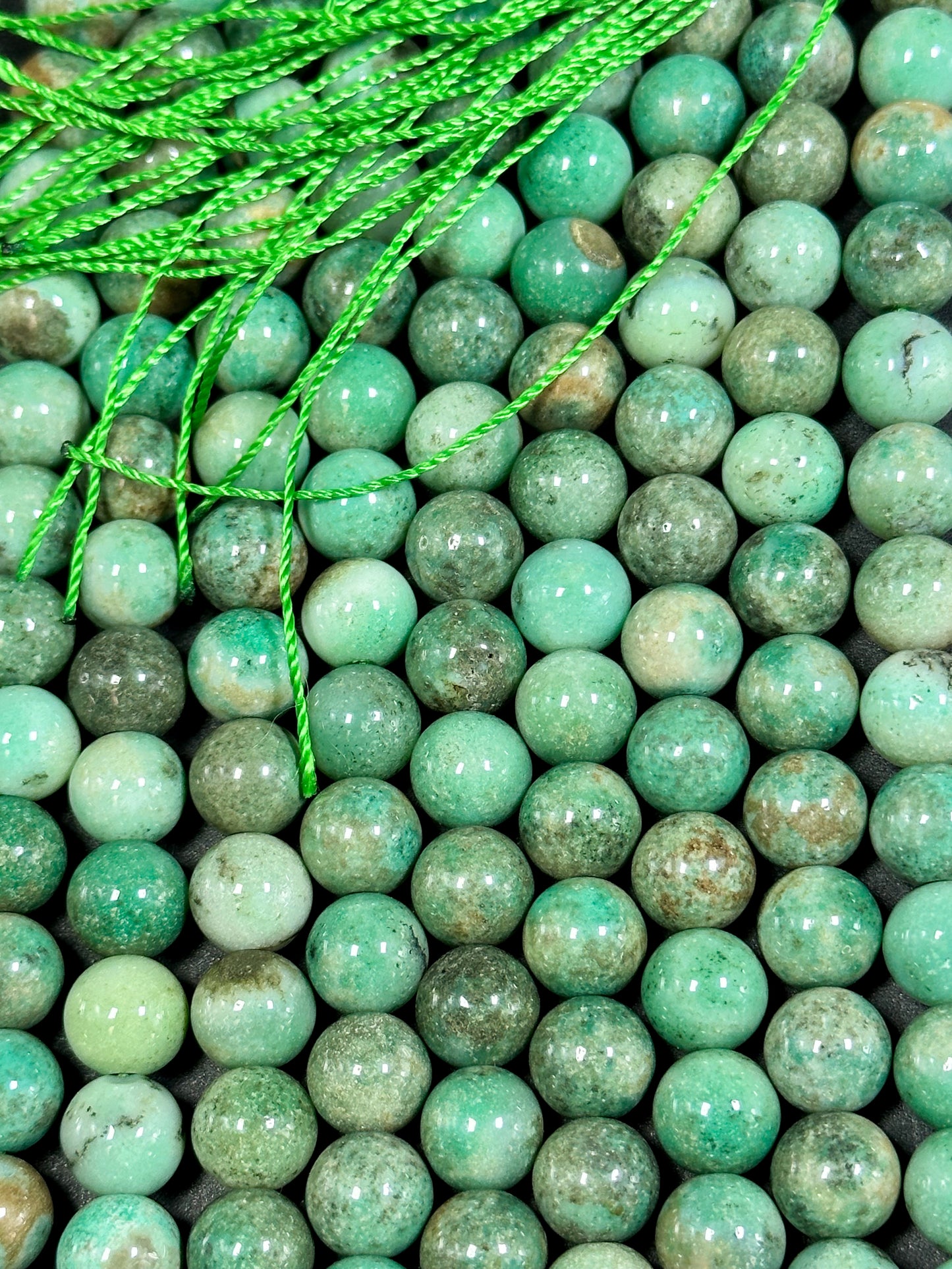 Natural Australian Green Grass Agate Gemstone Bead 6mm 8mm 10mm Smooth Round Beads, Gorgeous Green Color Grass Agate Gemstone Bead Great Quality 15.5"