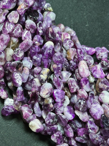 Natural Purple Emerald Gemstone Bead Freeform Pebble Shape, Gorgeous Natural Purple Color Emerald Bead, Excellent Quality Full Strand 15.5"