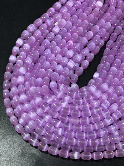 Natural Purple Selenite Gemstone Bead 12x8mm Tube Shape, Beautiful Lavender Purple Color Selenite Beads, Great Quality Full Strand 15.5"