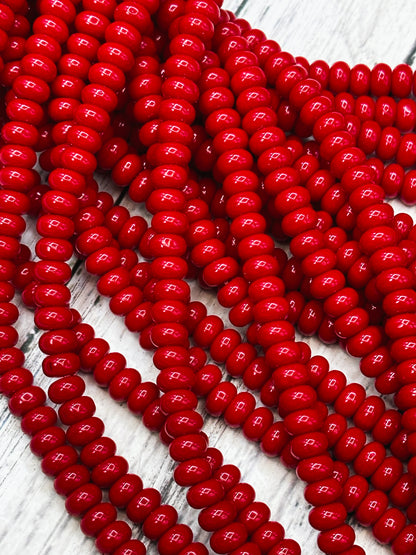 NATURAL Red Jade Gemstone Bead 8x5mm Rondelle Shape Bead, Beautiful Red Color Jade Gemstone Beads, Great Quality Bead Full Strand 15.5"