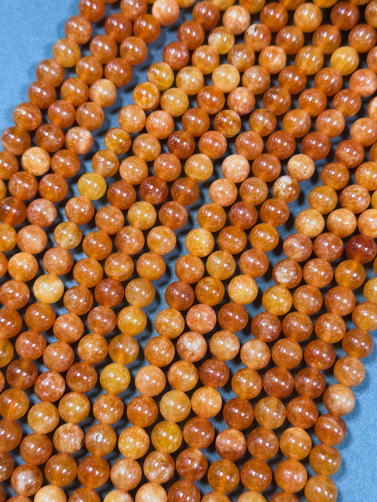 Natural Orange Jade Gemstone Bead 6mm 8mm Round Beads, Beautiful Orange Color Jade Gemstone Beads, Great Quality Jade Bead Full Strand 15.5"