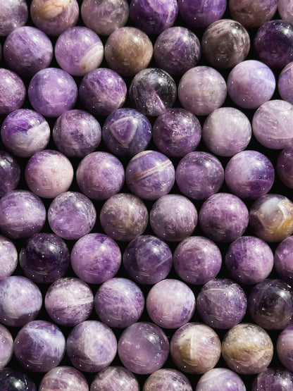 Natural Flower Amethyst Gemstone Bead 10mm Round Beads, Gorgeous Natural Purple Beige Color Flower Amethyst Stone Beads, Full Strand 15.5"