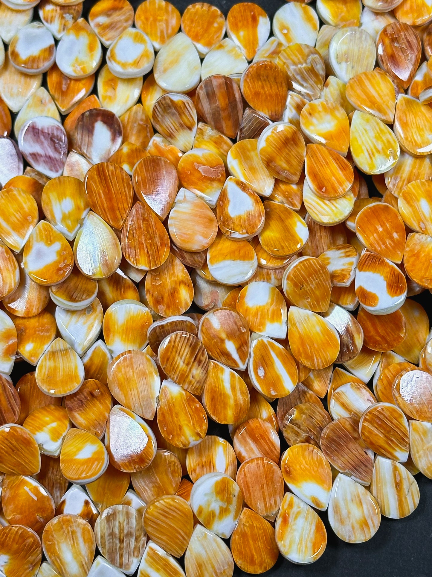 AAA Natural Spiny Oyster Shell Bead 15x10mm Teardrop Shape, Gorgeous Natural Orange Yellow Color Spiny Oyster Shell Beads Excellent Quality