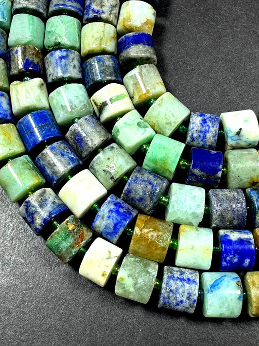 Natural chrysocolla gemstone bead. gorgeous natural blue green color . not treated . full strand 15.5”