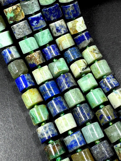 Natural chrysocolla gemstone bead. gorgeous natural blue green color . not treated . full strand 15.5”