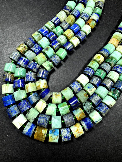 Natural chrysocolla gemstone bead. gorgeous natural blue green color . not treated . full strand 15.5”