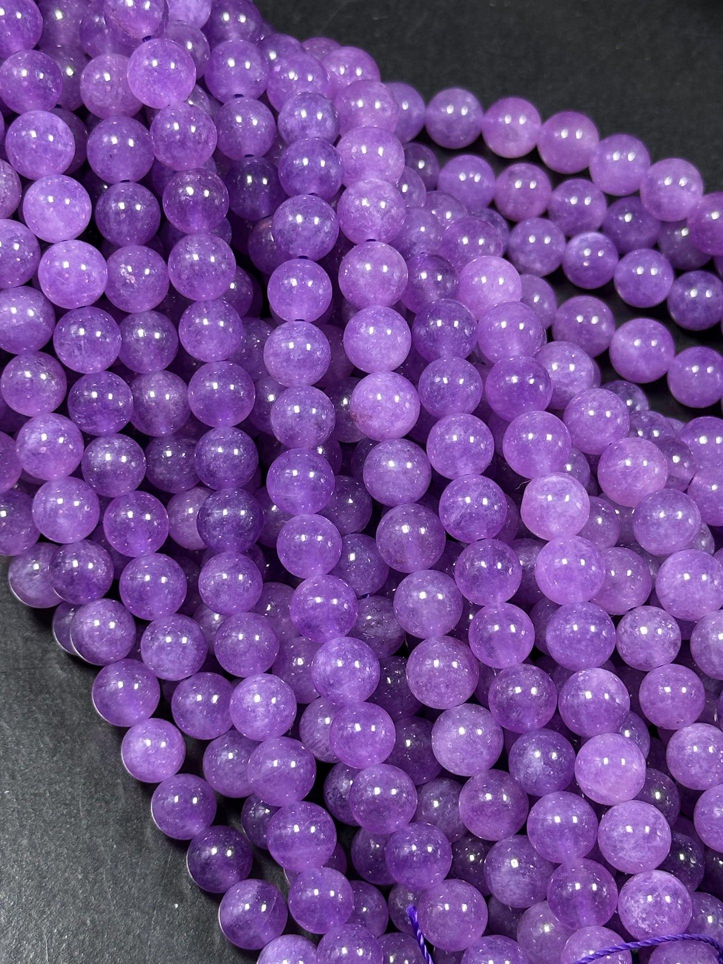 Natural Lavender Jade Gemstone Bead 6mm 8mm 10mm Round Beads, Beautiful Lavender Purple Color Jade Beads, Great Quality Full Strand 15.5"