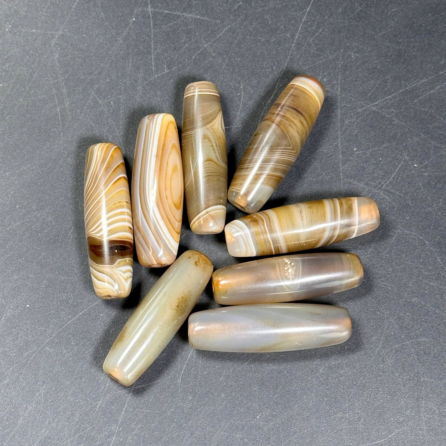 AAA Natural Botswana Agate Gemstone Bead 30x12mm Barrel Shape, Beautiful Natural Brown Beige Color Botswana Agate Gemstone Bead, LOOSE BEADS