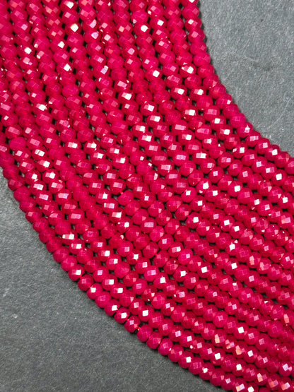 AAA Natural Red Ruby Gemstone Bead Faceted 3x4mm Rondelle Beads, Beautiful Natural Red Ruby Stone Beads, Excellent Quality Full Strand 15.5"