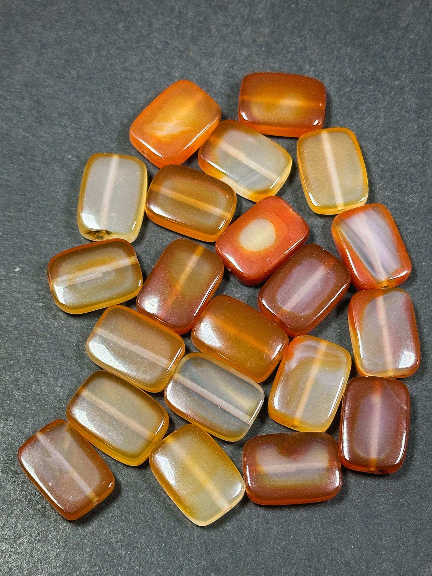 Natural Carnelian Gemstone Bead 19x13mm Rectangle Shape Beads, Beautiful Natural Orange Red Color Carnelian Beads, LOOSE BEADS (1pc)