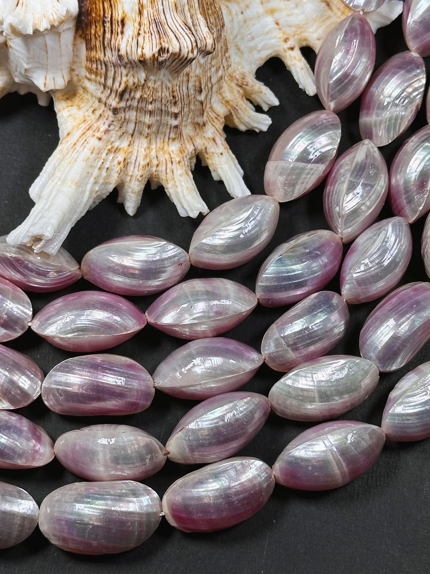 Natural Pink Sea Shell Beads, Natural Sea Shell Oval Shape Beads, Gorgeous Mauve Pink Color Sea Shell Beads, 15.5" Strand