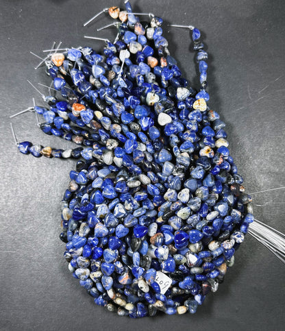 Natural Sunset Sodalite Gemstone Bead 10mm Heart Shape Bead, Beautiful Natural Blue Orange Sodalite Bead Excellent Quality Full Strand 15.5"