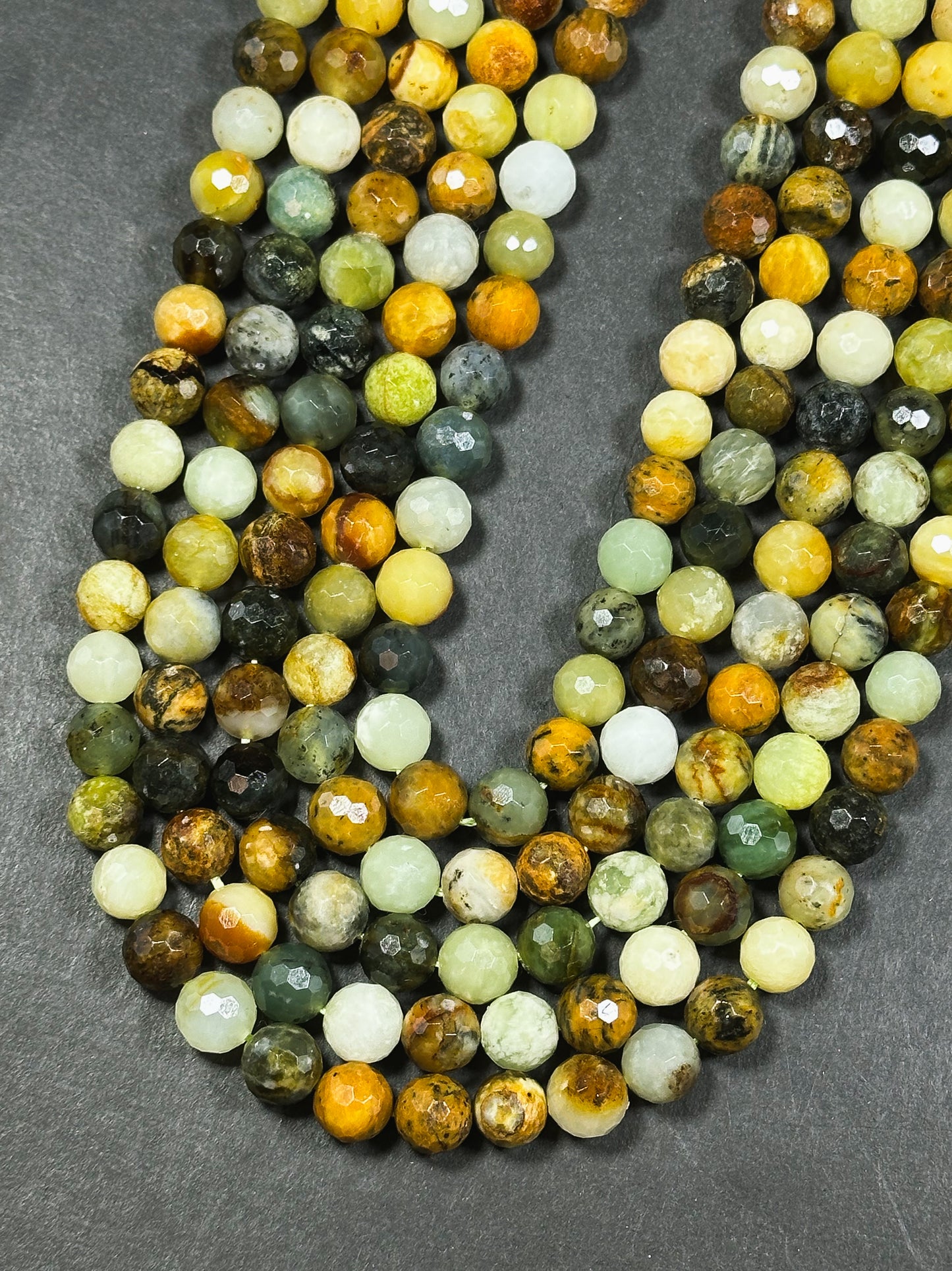 Natural Flower Jade Gemstone Bead Faceted 6mm 8mm 10mm Round Beads, Gorgeous Natural Multicolor Flower Jade Gemstone Beads Full Strand 15.5"