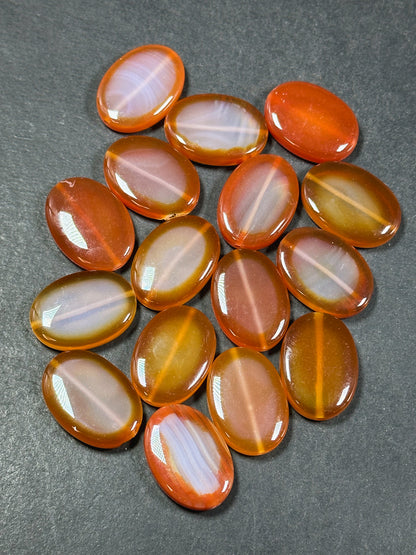 Natural Carnelian Gemstone Bead 18x13mm, 25x18mm Oval Shape Beads, Beautiful Natural Orange Red Color Carnelian Beads, LOOSE BEADS (1pc)