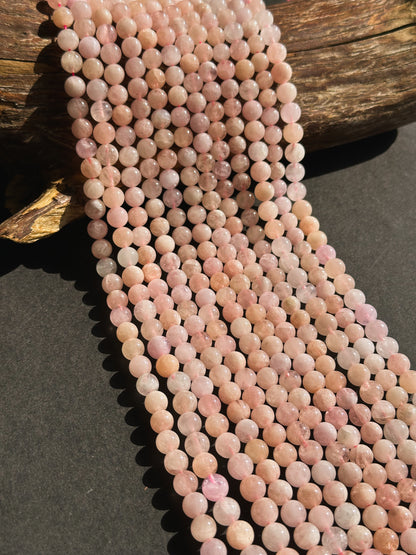 AAA Natural Morganite Gemstone 6mm 8mm Round Beads, Beautiful Natural Pink Morganite Gemstone Beads, Excellent Quality Full Strand 15.5"