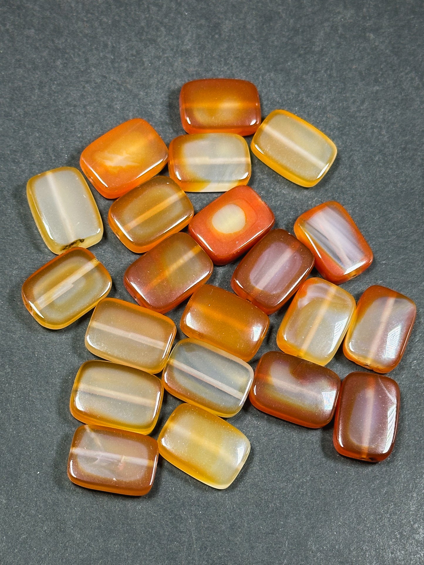 Natural Carnelian Gemstone Bead 19x13mm Rectangle Shape Beads, Beautiful Natural Orange Red Color Carnelian Beads, LOOSE BEADS (1pc)