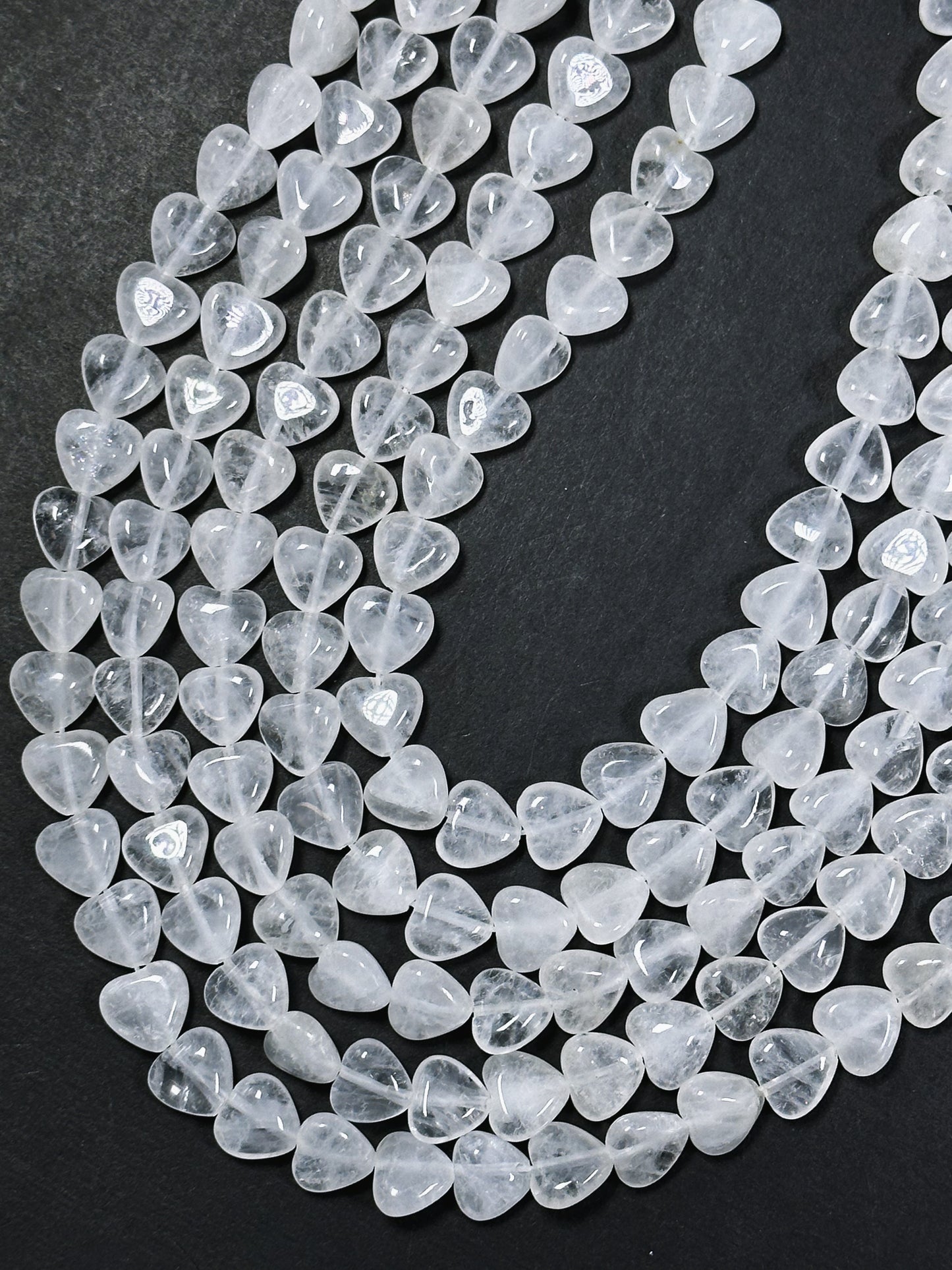 Natural Moonstone Gemstone Bead 10mm Heart Shape Bead, Beautiful Natural White Moonstone Gemstone Bead Great Quality Full Strand 15.5"