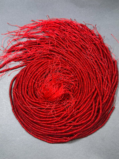 Natural Bamboo Coral Gemstone Bead 4x2mm 6x3mm Rondelle Shape Bead, Beautiful Red Color Bamboo Coral Beads, Great Quality Full Strand 15.5"