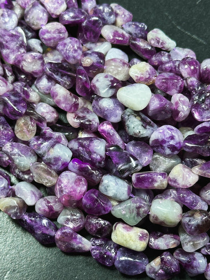 Natural Purple Emerald Gemstone Bead Freeform Pebble Shape, Gorgeous Natural Purple Color Emerald Bead, Excellent Quality Full Strand 15.5"