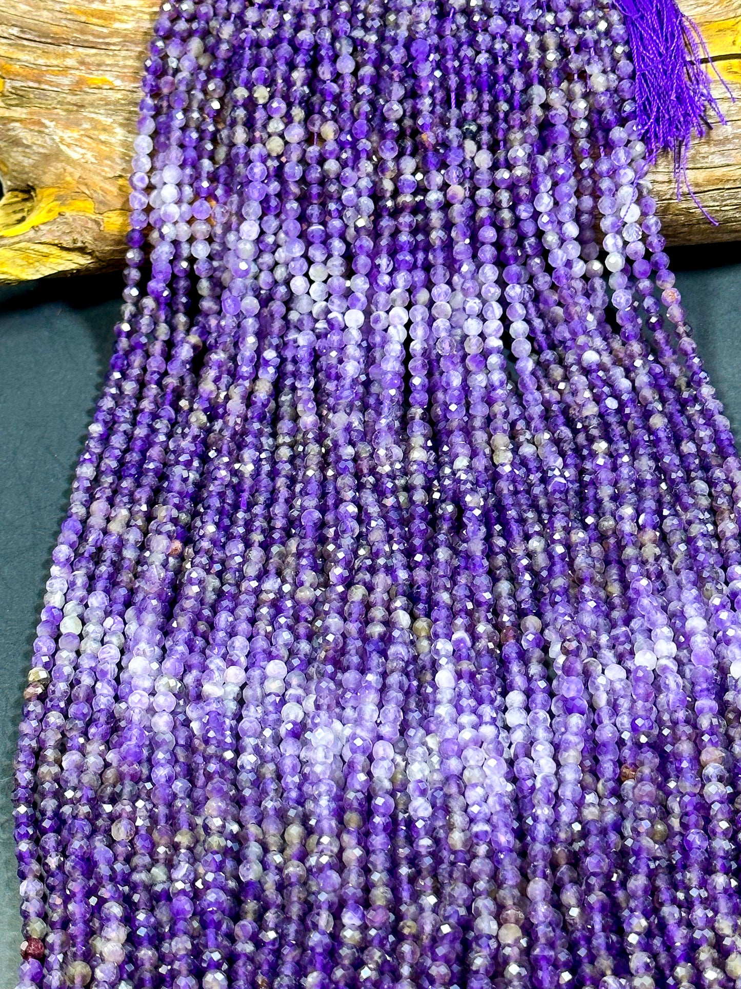 NATURAL Amethyst Gemstone Bead Faceted 5mm Round Beads, Gorgeous Natural Purple Color Amethyst Gemstone Beads Full Strand 15.5"