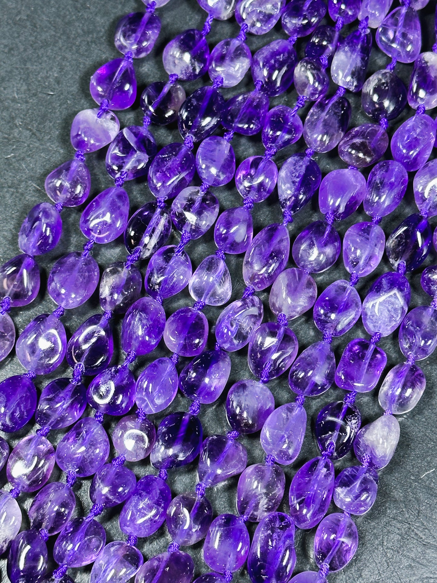 NATURAL Amethyst Gemstone Bead 10mm to 15x10mm Nugget Shape Bead, Gorgeous Natural Purple Color Amethyst Gemstone Beads Full Strand 15.5"