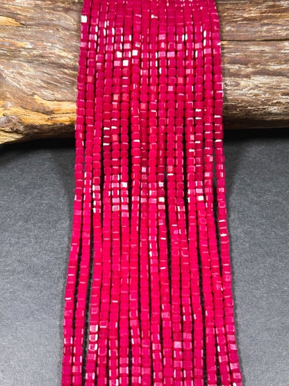 AAA Natural Red Ruby Gemstone Bead Faceted 4mm Cube Shape Beads, Beautiful Natural Red Ruby Stone Beads, Excellent Quality Full Strand 15.5"