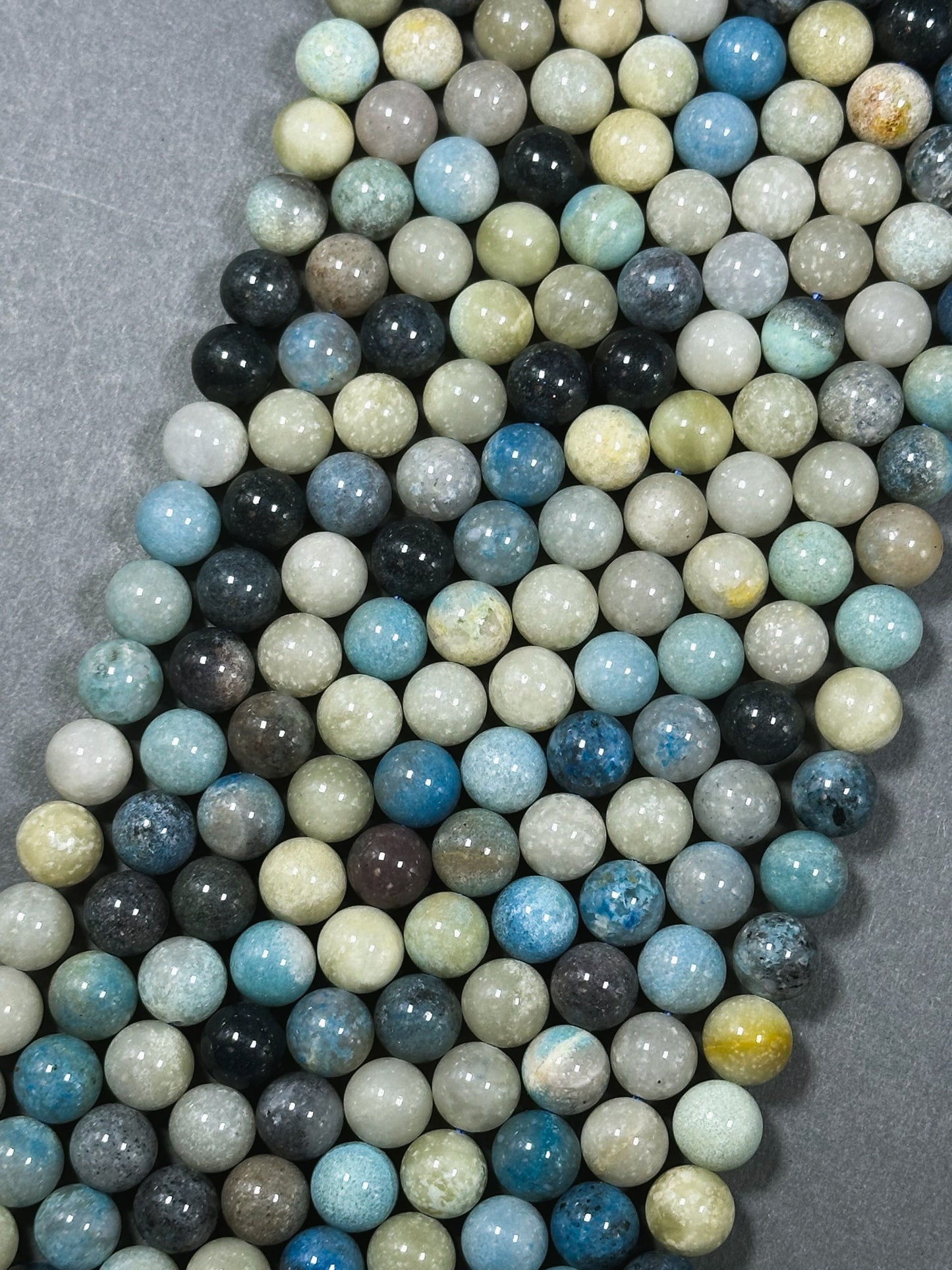 Natural Trolleite Gemstone Bead 6mm 8mm 10mm Round Beads, Beautiful Natural Multicolor Blue Color Trolleite Beads, Excellent Quality 15.5"