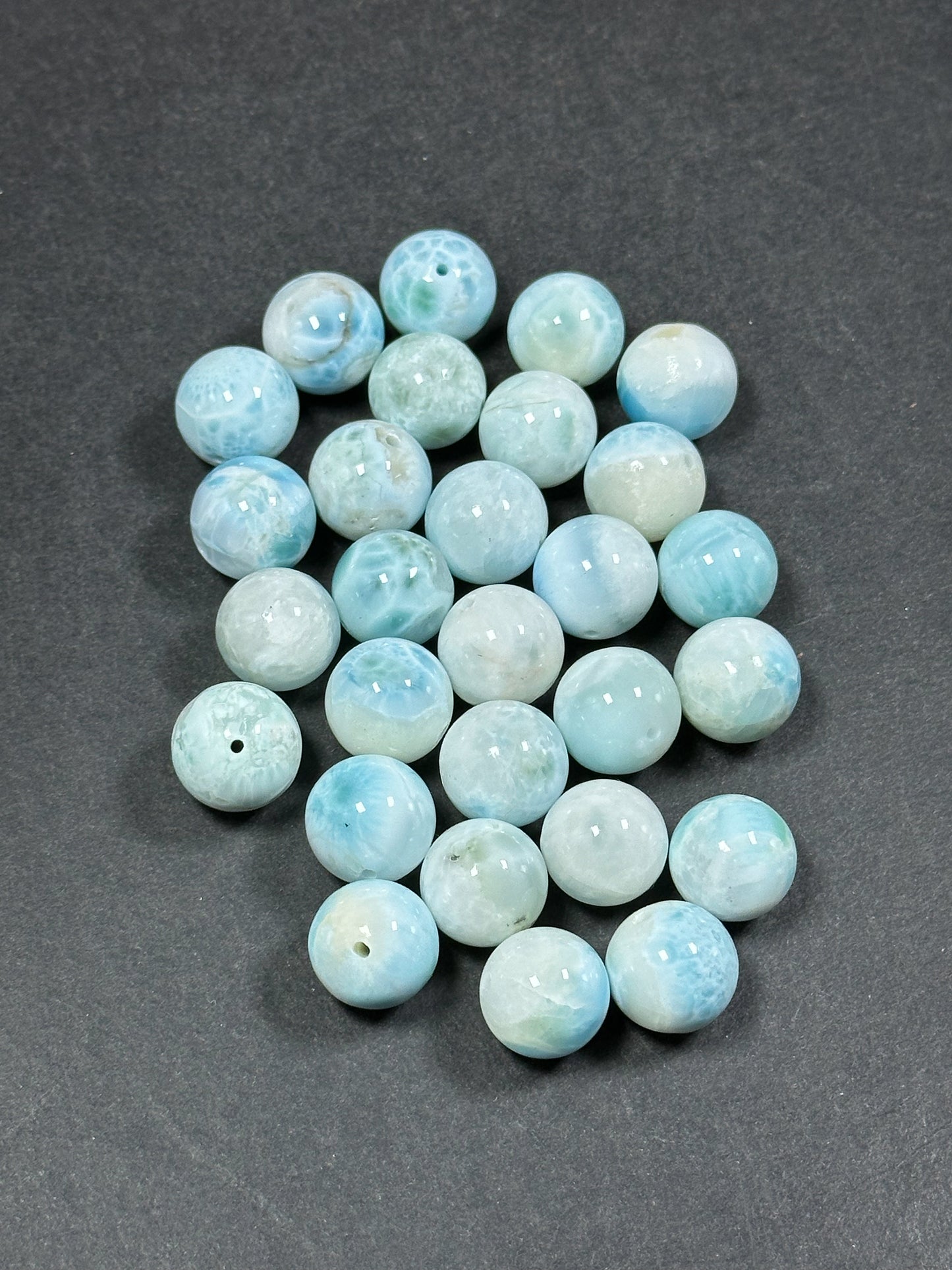 AAA Natural Larimar Gemstone Beads 14mm Round Beads, Beautiful Natural Blue White Color Genuine Larimar Gemstone Beads, LOOSE BEADS (1pc)