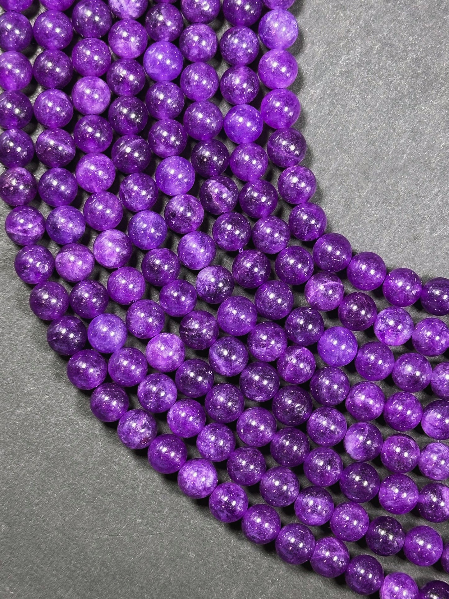 Natural Amethyst Gemstone Bead 8mm Round Beads, Gorgeous Natural Warm Purple Color Amethyst Gemstone Beads, Great Quality Full Strand 15.5"